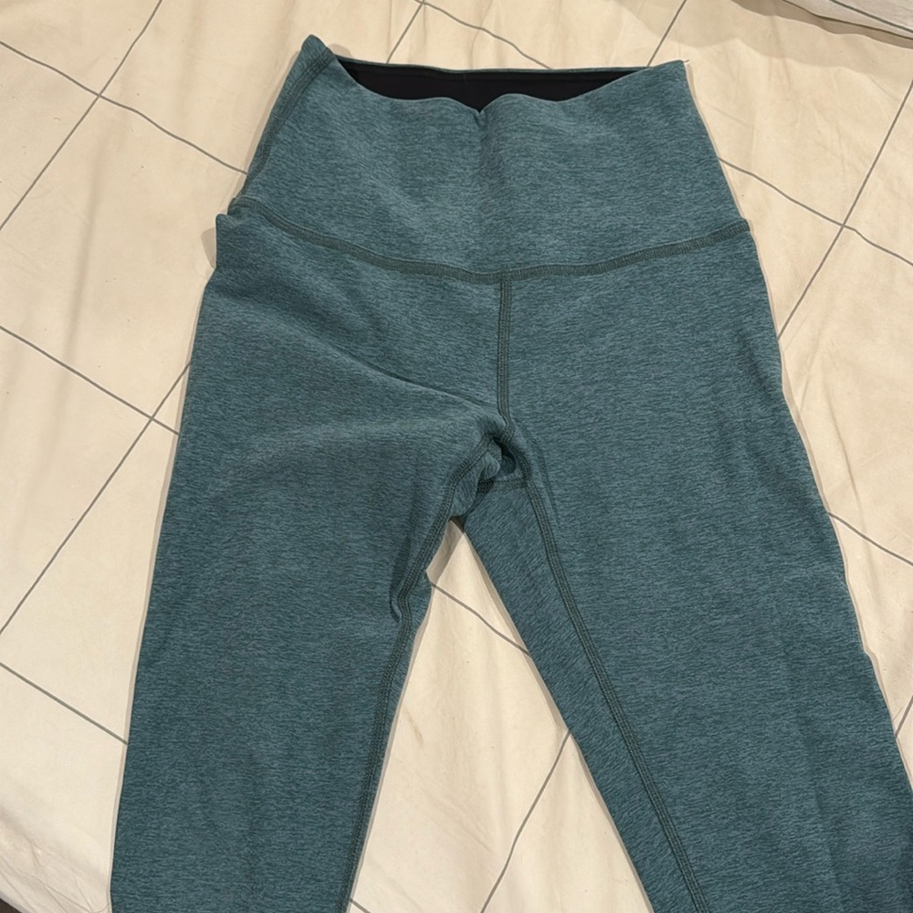 Turquoise green spacedye leggings